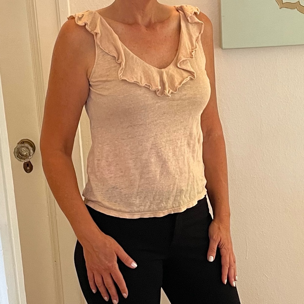 Lilly Pulitzer Subtle Gold Threaded Pull-Over Blo… - image 1